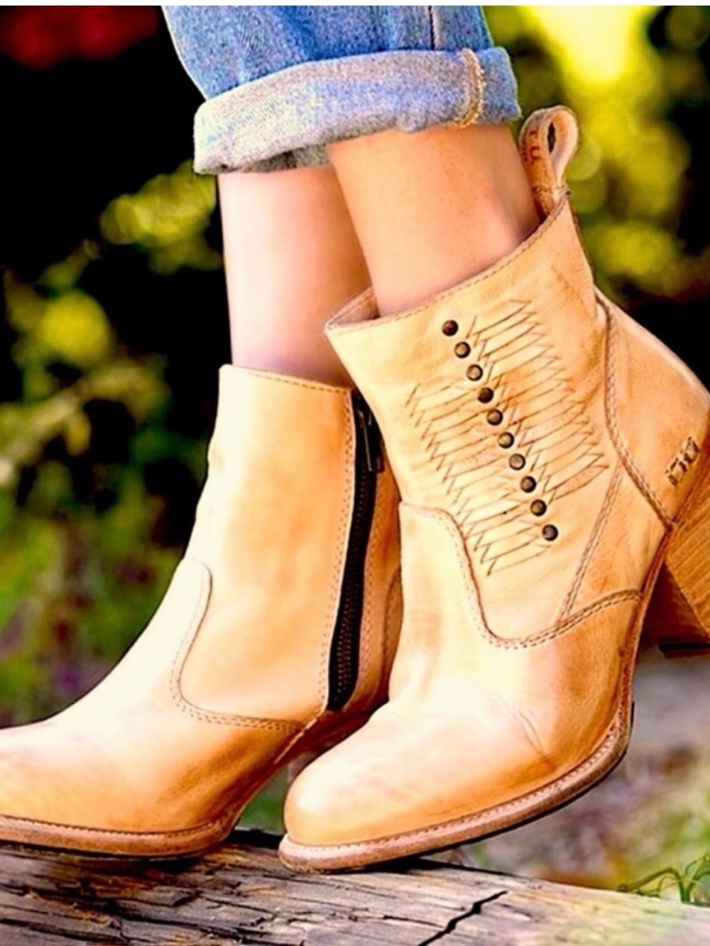 Bed Stu cobbler series - Tan Leather Ankle Booties
